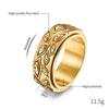 LETAPI Punk Vintage Geschnitzte Augen Ring für Männer Gold Silber Farbe Retro Edelstahl Drehbare Ring Finger Schmuck