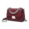 Korean Soft Leather Diamond Chain Crossbody Bag - Women's Trendy, All-Match, Small Square Design with Lock