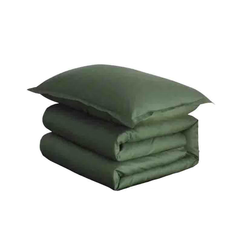 Thickened Pure Cotton 3-Piece Bedding Set - Army Green