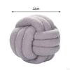 Plush Knot Ball Pillow Diameter 22cm Room Decoration for sofa Couch Brown