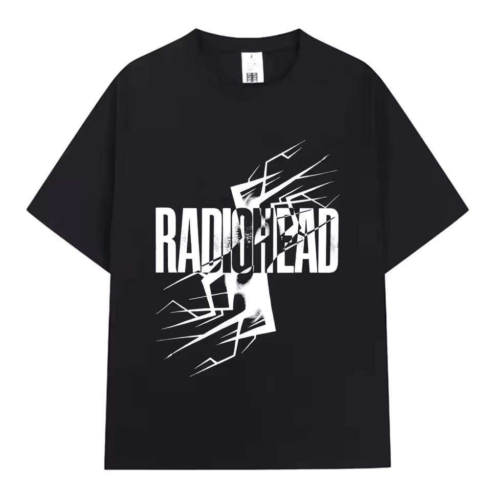 2026 New Rock Band Radiohead Music‑Themed Graphic‑Print Unisex Gothic Retro Casual Street‑Wear Top Women And Men T shirt