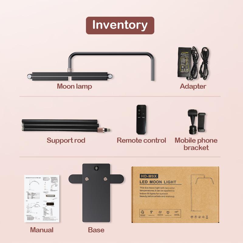 Floor-standing Beauty Makeup Lighting Folding Tattoo Nail Lamp 40W Remote Control Adjustable Live Photography Dedicated Fill