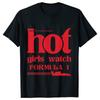 Hot Girls Watch Formula Racing Car Pattern T-shirts Women Clothing Fashion Casual Graphic Tops Trend Harajuku Short Sleeve Tees