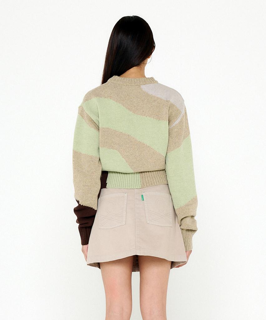Bb' BENETTON Rhythmic Knit Pullover (Green)