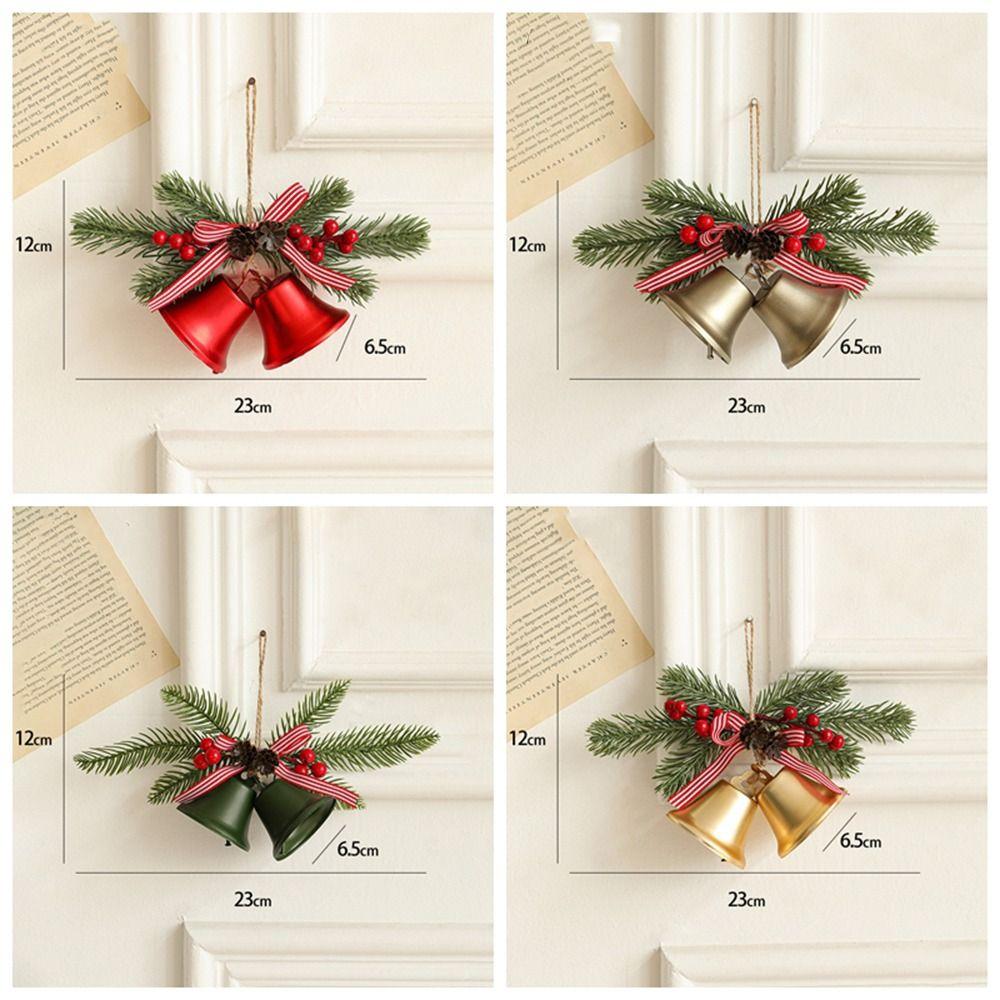 Handmade Bow Bells Pendant Retro Christmas Chime Bell New Year Home Ornament