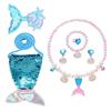 Colar de Pérolas de Sereia e Conjunto de Acessórios de Princesa para Meninas - Conjunto de 5 Peças para Presente de Feriado