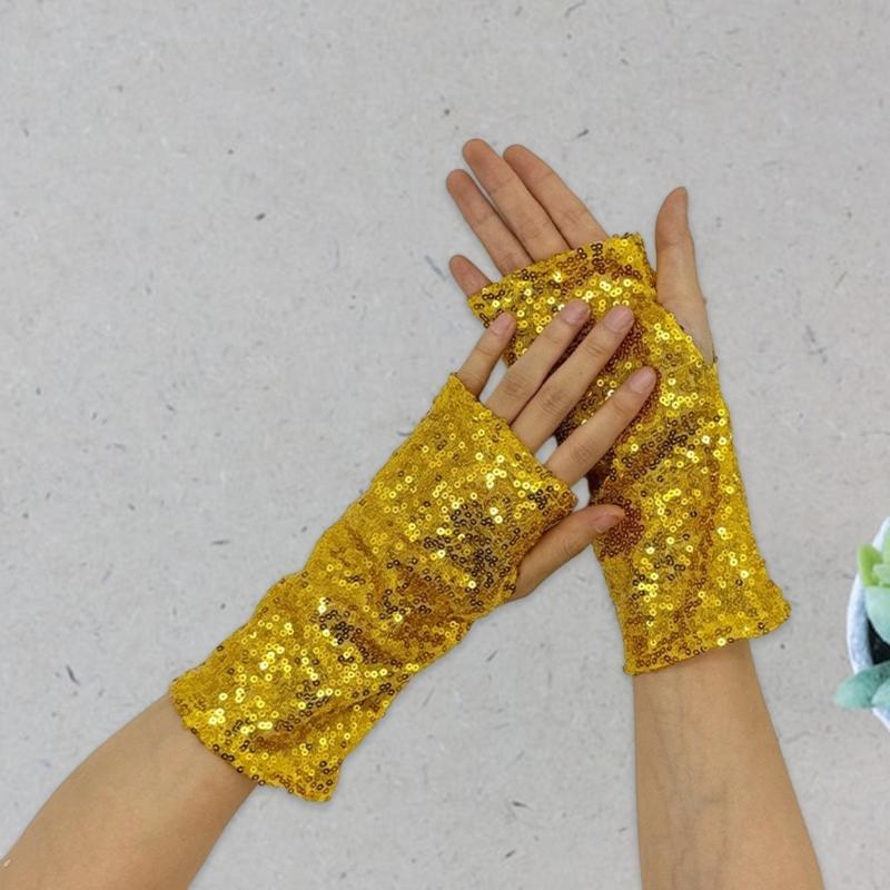 Glittriga paljettvantar Perfekta för temafester och festivalfiranden Mjuka och lätta handskar för scenframträdanden