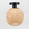 Retro Led Bamboo Woven Ceiling Lamp Corridor Aisle Living Room Ceiling Light E27 Woven Lamps Decorative Fixtures