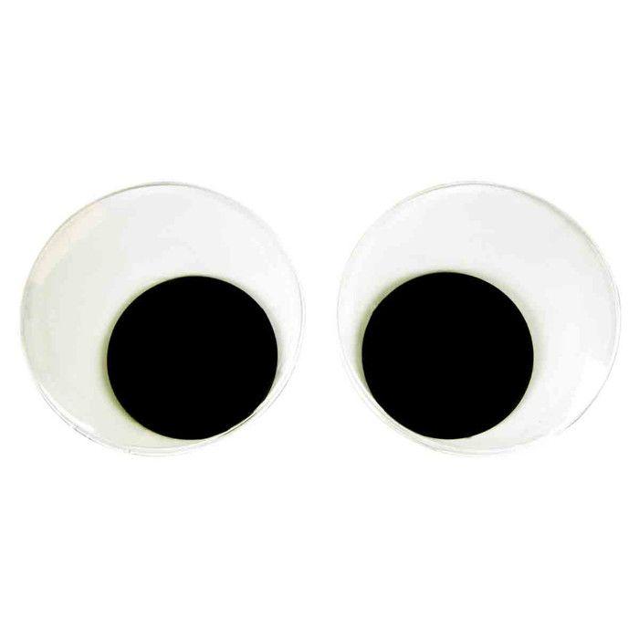 MégaCréa DIY - Très Gros Yeux mobiles adhésifs noir blanc 10 cm 2 pièces
