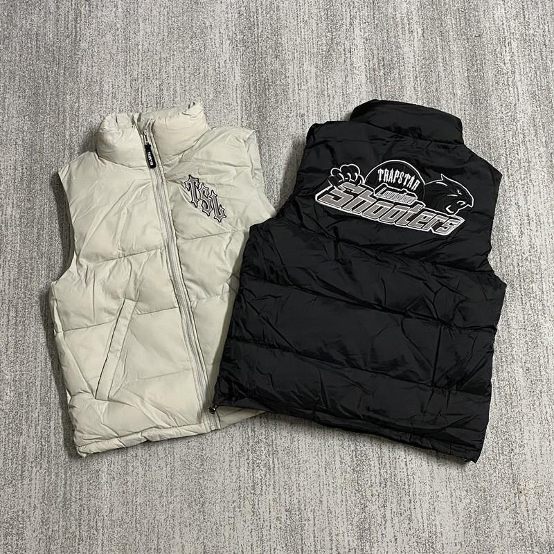 Unisex Baumwoll-Daunenweste Jacke Mit Gesticktem Tigerkopf Lockerer Schnitt Lässige Oberbekleidung Winter