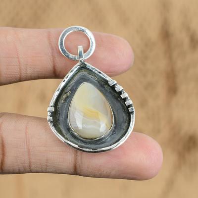 Δώρο Για Γυναίκες Κρεμαστό 925 Ασήμι 925 Φυσική Γεώδης Λίθος Αχάτης Μποτσουάνα