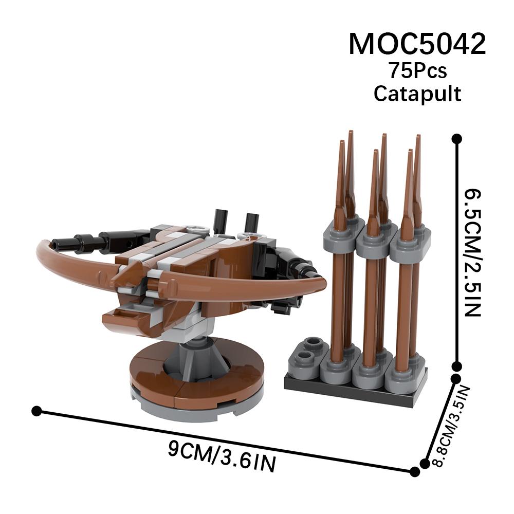 Military Series MOC Bricks Middle Ages WW2 Artillery Catapult Siege Compatible With Figures Adult Building Blocks Kids Toys Gift