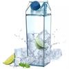 500/1000Ml Transparent Milk Bottle Water Box Square Coffee Juice Tea Cup Transparent Milk Storage For Outdoor Sports Camping Gym
