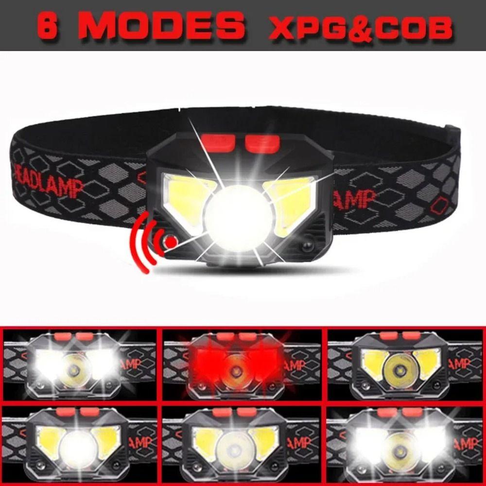 USB Rechargeable COB Headlight Super Bright Head Flashlight New LED Induction Headlamp  Fishing