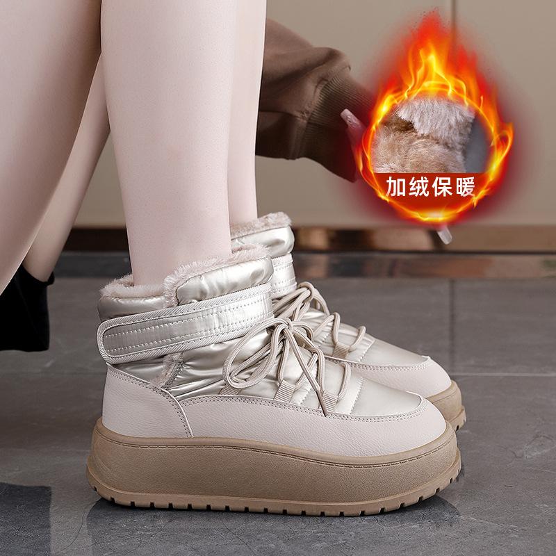 

Женская модная обувь на толстой подошве, увеличивающая рост, легкая, зимняя, теплая, меховая, одна, зимние ботинки, на бархатной подкладке, нескользящая, повседневная, спортивная, ботинки Мартин, хлопковые ботинки 40 хаки