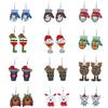 Exaggerated Christmas Elk Snowflake Earrings, Personalized Gloves Snowman Design Acrylic Earrings