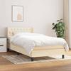 3129926 vidaXL Divan Bed with Mattress Cream 90x200 Cm Fabric
