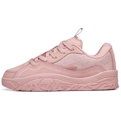 Hot Height Increasing Low Top Skateboard Shoes Women's Rubber Pink 922238083-5