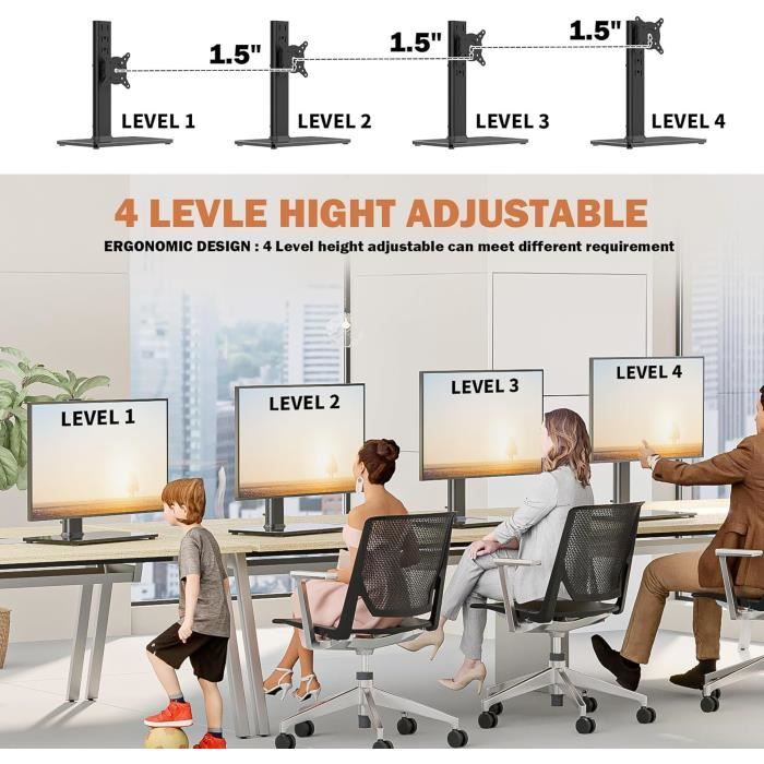 Monitorhalterung - HEMUDU - 13-32 cm - Neigbar - Sicherheitsglas - Maximale Belastung 35 kg