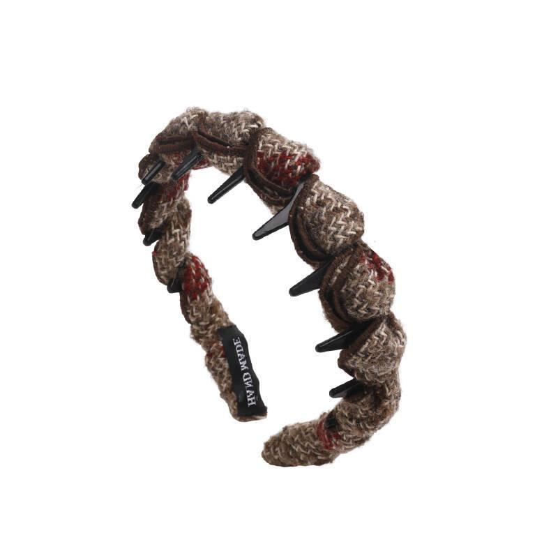 Women's Retro Plush Toothed Headband for Autumn/Winter - High-End Style, Ideal for High Skull Tops, Hair Clip Accessory
