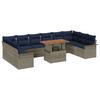 Garden Sofa Set with Storage 11 Pcs Grey Poly Rattan