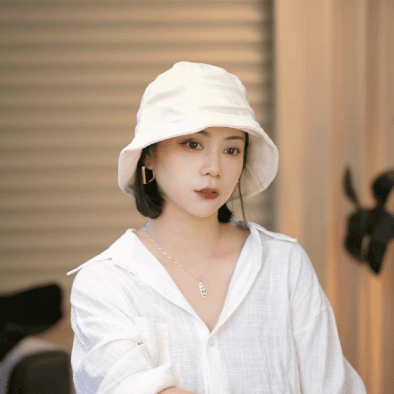 

Женская ретро плиссированная шляпа-ведро - Универсальный осенне-зимний солнцезащитный аксессуар слоновая кость