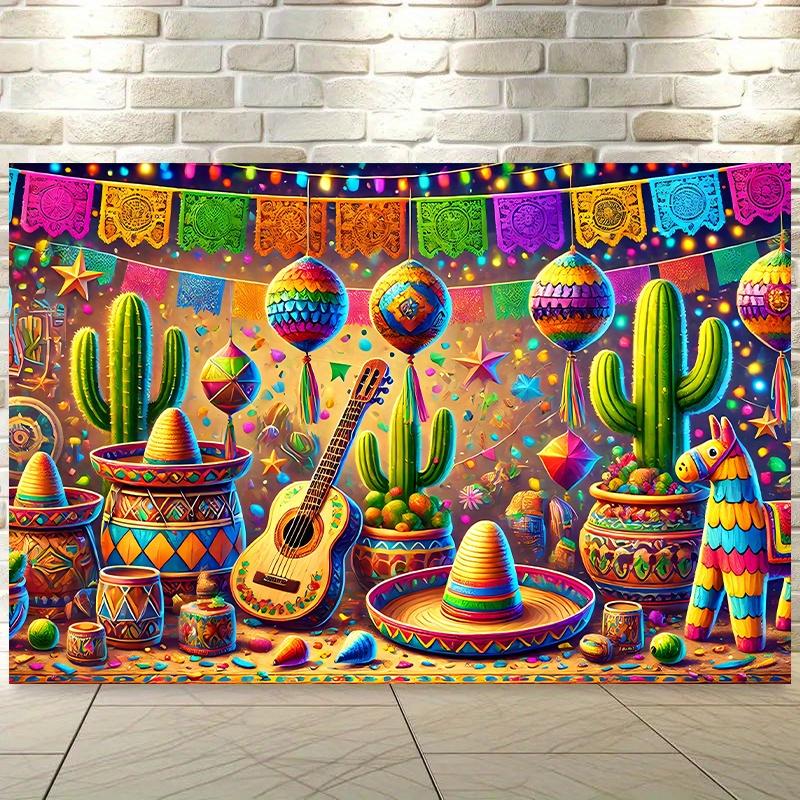2D plane 1 Mexican carnival banner colorful Mexican-themed decorations outdoor event 100x150cm