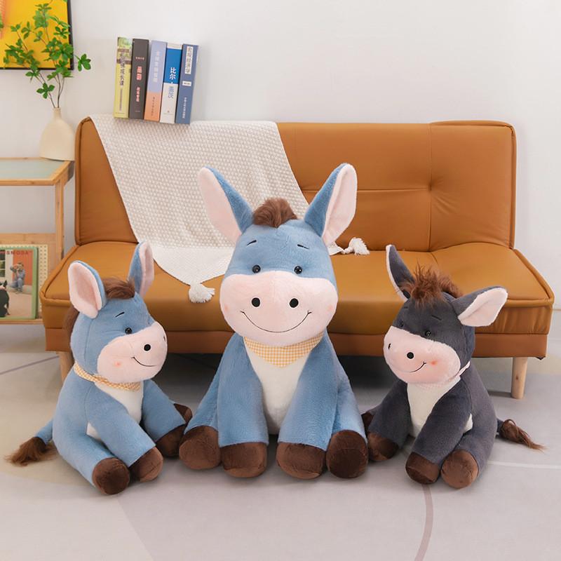 Donkey Cartoon Plush Toy Stuffed Animal Doll Cute Decoration Kids Gift Birthday