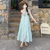 Seaside Vacation Wind Neck Sling Dress Women's Summer Gentle Wind Temperament Beach Dress Fairy Long Dress