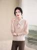 Stylish Spring Knit Gauze Sleeve Top for Middle-Aged & Elderly Women