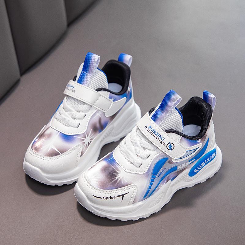 Students Running Shoes Mesh Breathable Kids Fashion Shoes White Non-slip 2025 Brand New Children Sneakers Thick Soft Sole Trendy