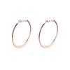 Rockyu Jewelry Brand Earrings for Women Popular Hoop Earrings Pink Gold 18k Simple Earrings (Pink Gold)