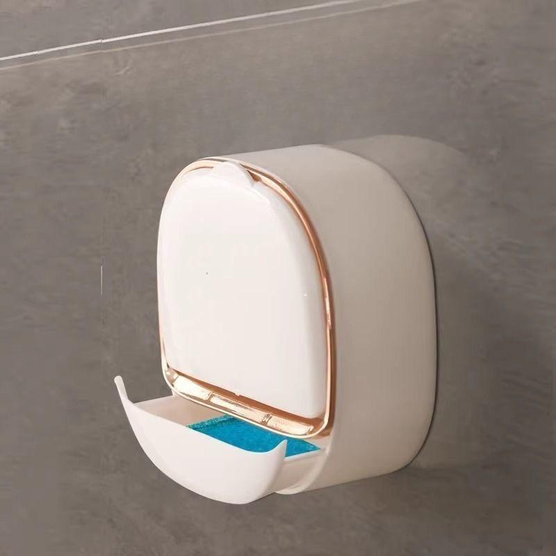 Soap Box - Wall-mounted Soap Box with No Holes for Drilling - Wall-mounted Household Drip-catching Storage for Soap In The Bathroom or Toilet.