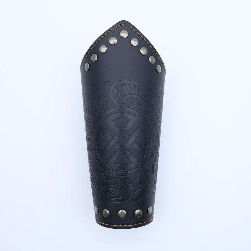 Historical Arm Guard Cosplay Arm Gauntlets Vintage Armband Knight Arm Guard Festival Costume PU Leather Arm Bracers
