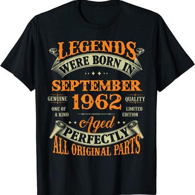 60. Geburtstag Legenden geboren im September 1962 60 Jahre alt Tolles T-Shirt S 3XL