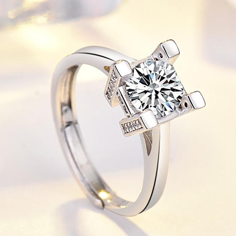 925 Sterling Silber Ring Verstellbar Schlichtheit Für Frauen Mode Exquisit Studentin Freundin Schmuck Zubehör Hochzeitsparty