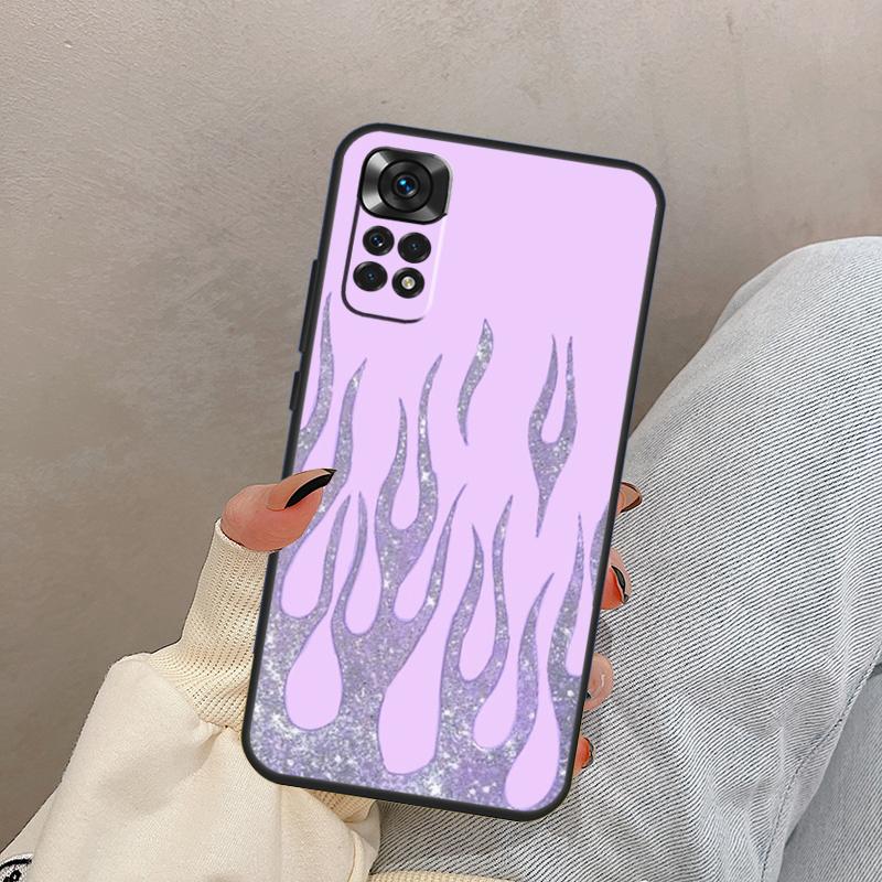 

Purple Flames Fire Print For Xiaomi Redmi Note 13 9 10 11 12 14 15 Pro Plus Case Cover For Redmi 14C 10C 12C 13C 15C Redmi Note 12 4G