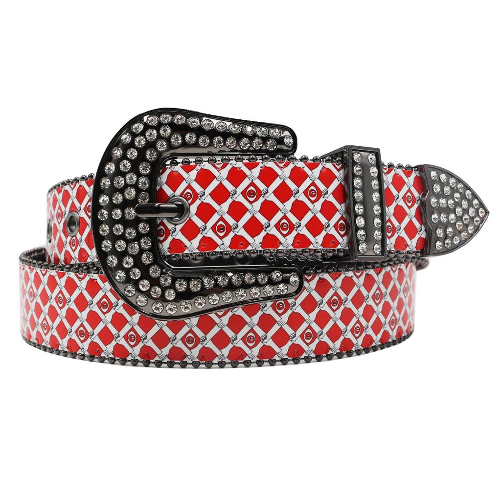 Rhinestone Red Eyes Hip Hop Punk Women's Fashion Belt