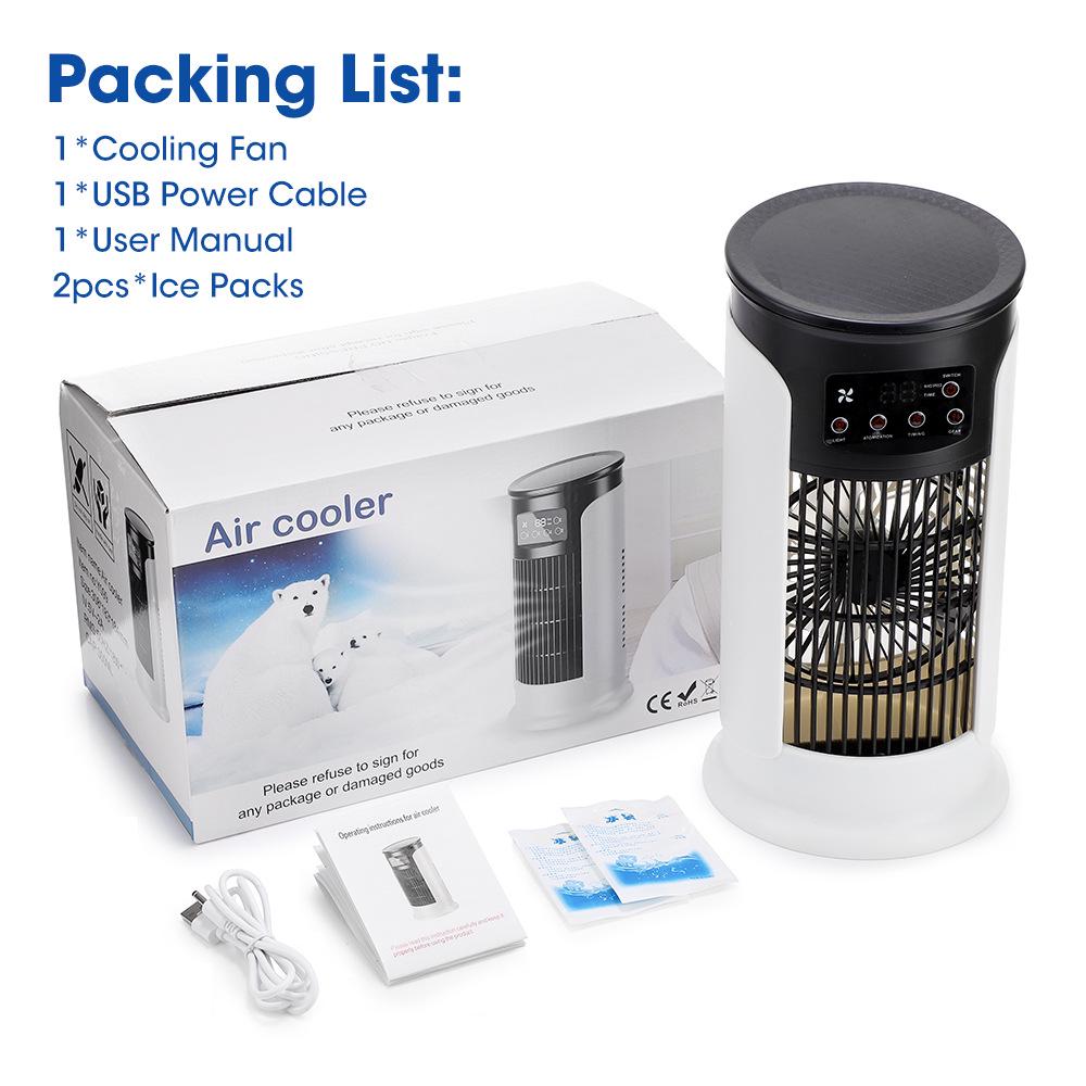 Compact Air Conditioner & Humidifying Fan with 7-Color LED Lights