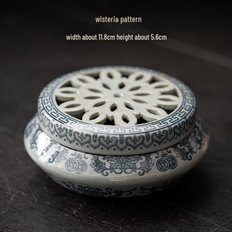 Blue & White Incense Burner: Aromatherapy Coil & Agarwood Fumigation, Indoor Sandalwood Burner, Creative Home Ornament.