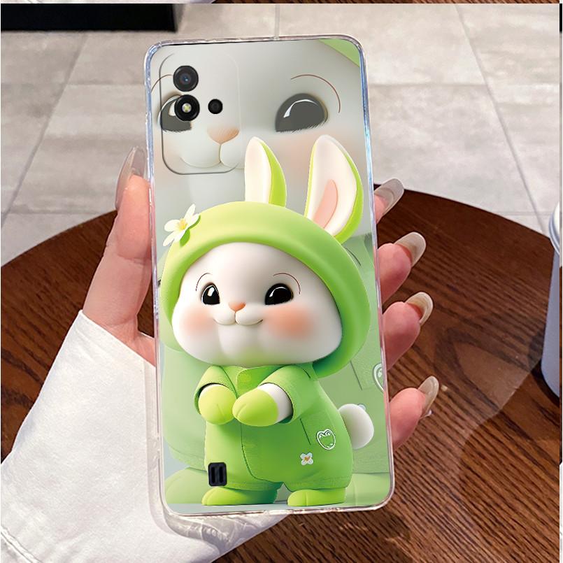For Realme Narzo 50i RMX3235 Phone Case Luxury Cute Love Rabbit Funny Clear Soft Silicone Back Cover For Realme Narzo50i Cases