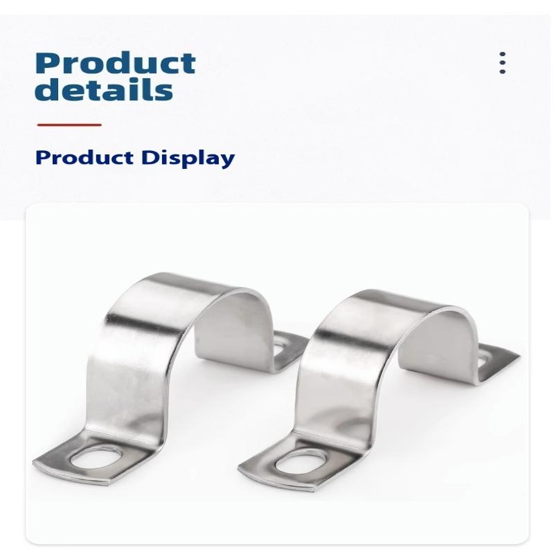 Thickened U-Tube Strap Saddle Clamp Stainless Steel Horseback Wire Throat Hoopcable Fastener Clips Applicable To Pipe Od 8-200Mm