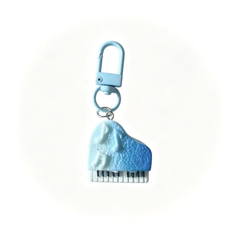 Mini Piano Keychain Gradient Color 3D Music Note Design Creative Bag Decor for Christmas Small Gift
