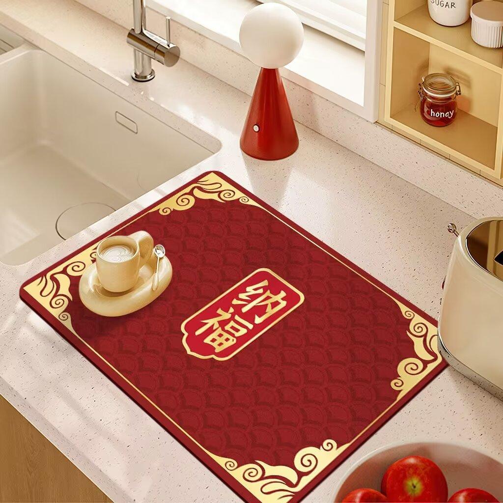 Kitchen Countertop Drain Mat High Appearance Level Absorbent Washing Dishes Dishes Dishes Chopsticks Sink Faucet Bar Table Mat