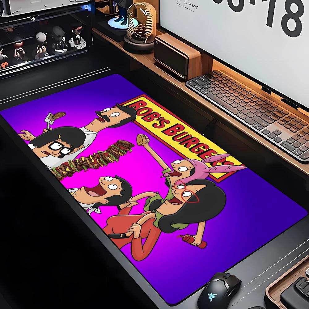 Tappetino per Mouse Cartoon B-Bobs Burgers XXL Gamer Gaming PC Computer Otaku Bordo Bloccato Fai da Te Foto Personalizzata Laptop Notebook Tappetino da Scrivania