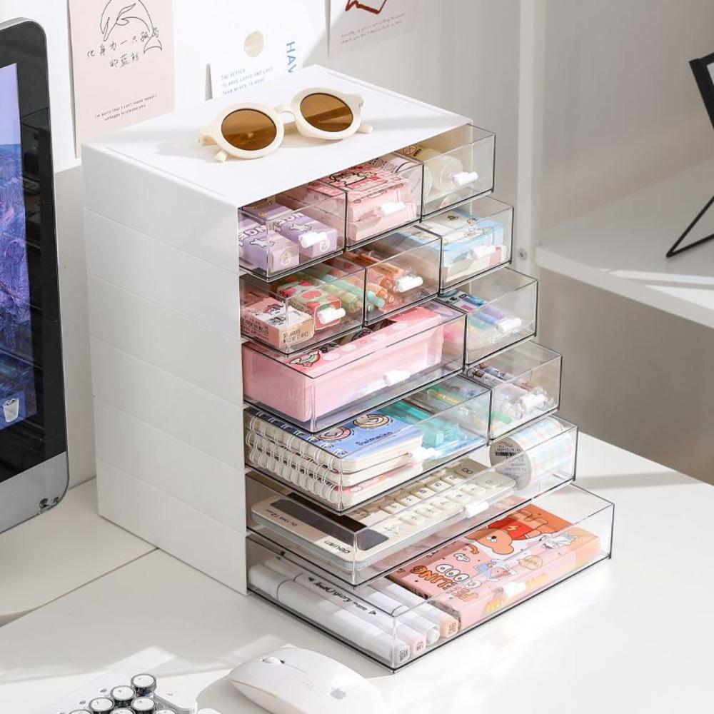 

Stackable Drawer Style Storage Rack Desktop Storage Box New Desktop Drawer Storage Box