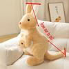 60-150CM Simulation Kangaroo Plush Toys Baby & Mom Stuffed Lifelike Animal Plush Doll Creative Pillow Home Decro Gift For Baby