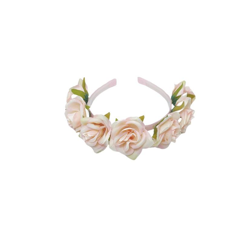New product simulation flower headband bohemian simulation rose headband beach vacation headgear абрикосовый
