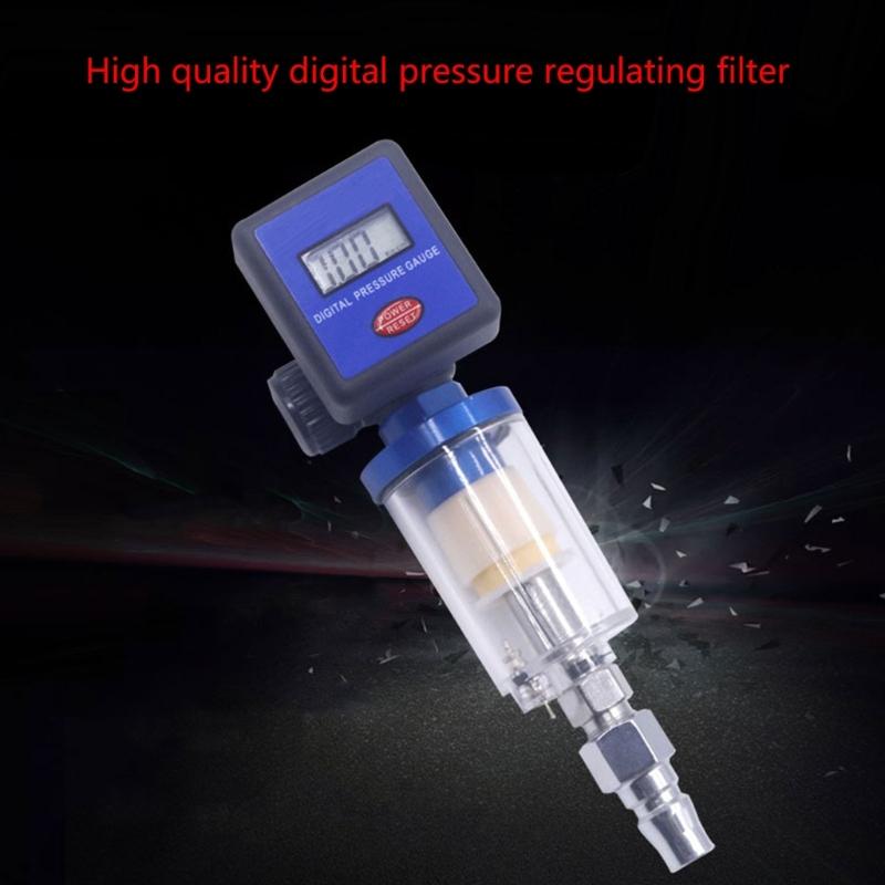 Digital Pressure Regulator with Water Oil Separator Filter 1/4" Quick Connection Pneumatic Spray Tool Spray Paint