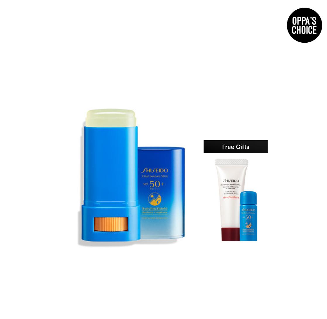 

SHISEIDO CLEAR SUNCARE STICK SPF50+ PA++++ 20г з подарунками